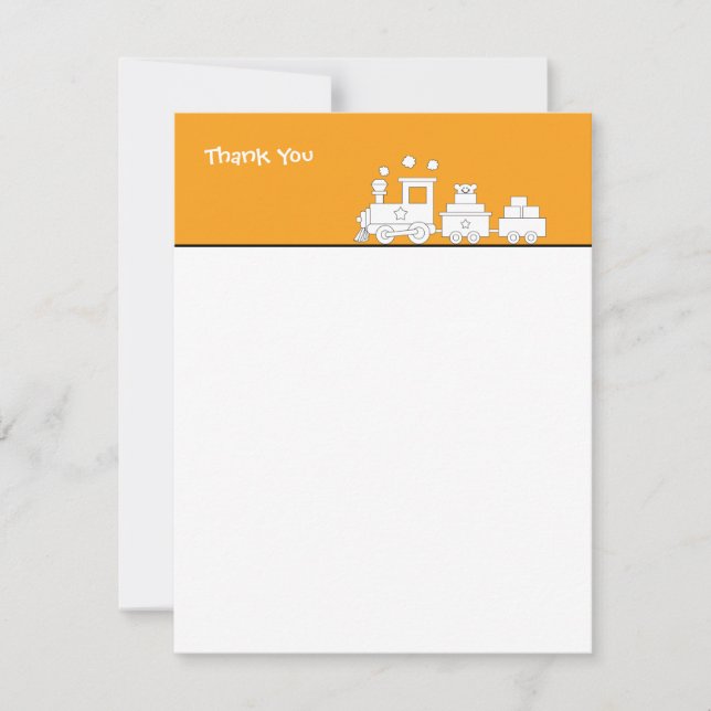Toy Train Birthday Thank you Card (Front)