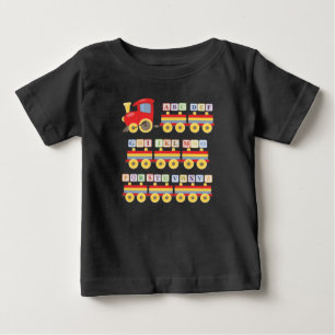 Toy Train Carrying Alphabet Blocks Baby T-Shirt