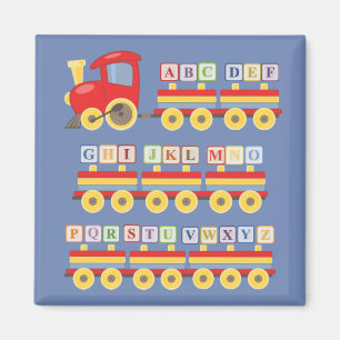 Toy Train Carrying Alphabet Blocks Kids Magnet