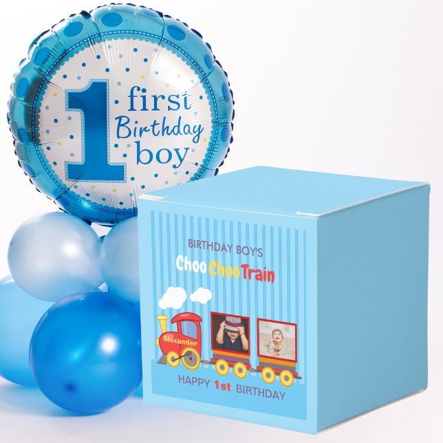Toy Train Toddler Boy Birthday Blue Favour Box (Creator Uploaded)