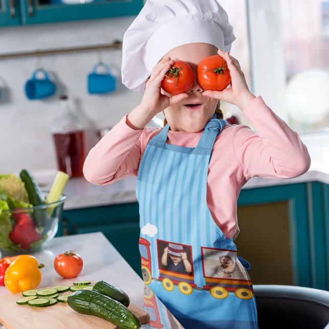 Toy Train Toddler Boys Birthday Blue Apron (Creator Uploaded)