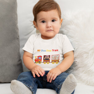 Toy Train Toddler Boys Birthday Blue Baby T-Shirt