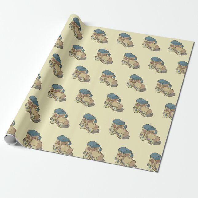 Toy Train Wrapping Paper (Unrolled)