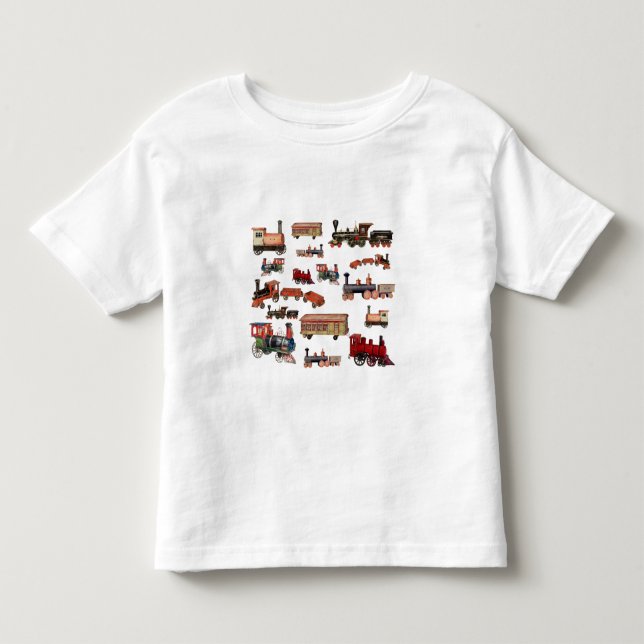 Toy Trains Colourful Trains Pattern Toddler T-Shirt (Front)