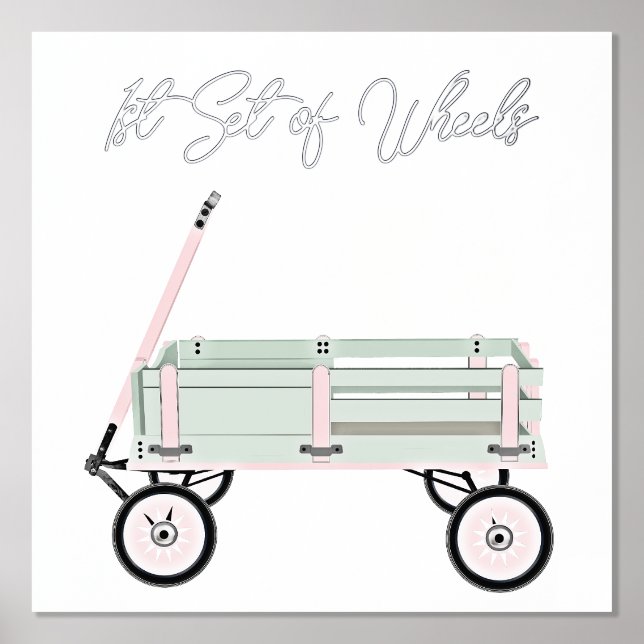 Toy Wagon with Foil Text Print Poster (Front)
