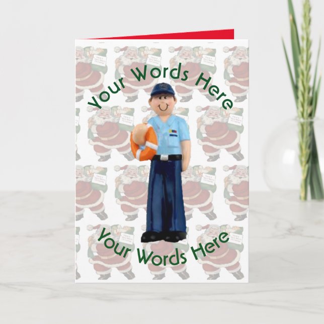 Toy White Coastie Custom Christmas Holiday Card (Front)