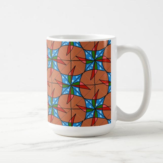 "Toy Windmill Tiled" Abstract Design Mug (Right)