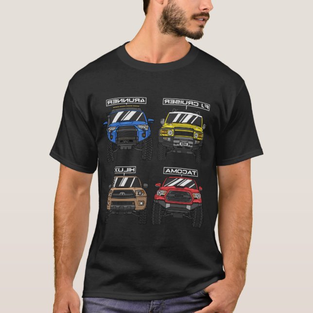 Toyota 4x4 OffRoad Vehicles T-Shirt (Front)