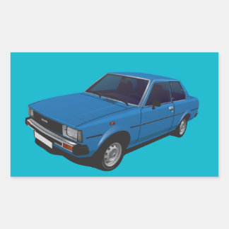 Toyota Corolla DX KE70 2-door blue Rectangular Sticker