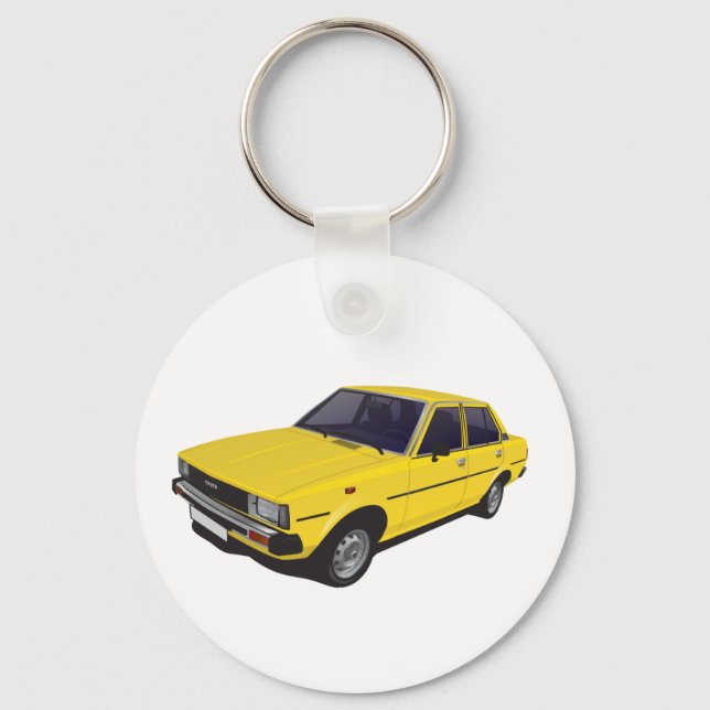 Toyota Corolla DX KE70 4-door yellow Key Ring (Front)
