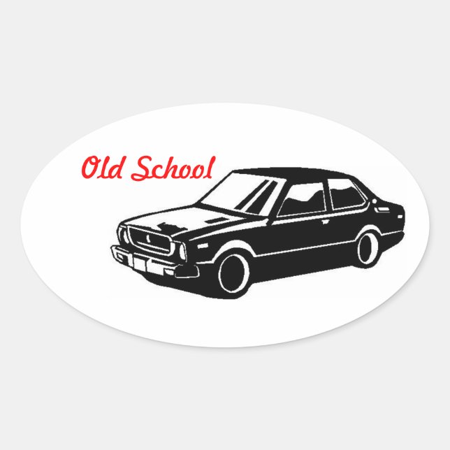 toyota corolla Te31 Old School Oval Sticker (Front)