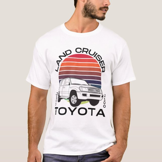 Toyota Land Cruiser Retro J100 Off-Road Car Retro T-Shirt (Front)