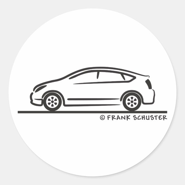 Toyota Prius Classic Round Sticker (Front)