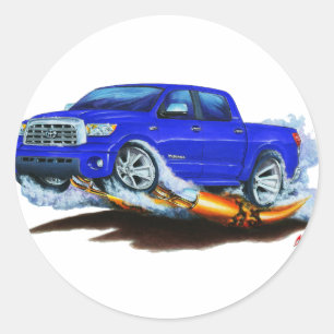 Toyota Tundra Crewmax Blue Truck Classic Round Sticker