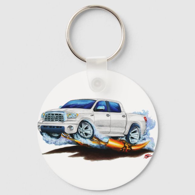 Toyota Tundra Crewmax White Truck Key Ring (Front)