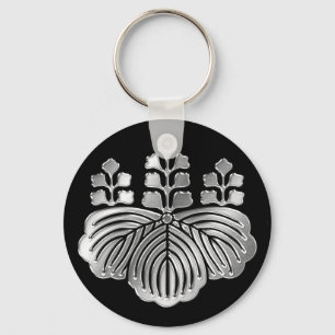Toyotomi Clan Kamon Silver Chrome Key Ring