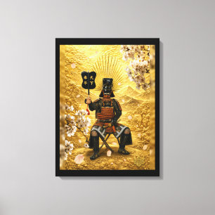 Toyotomi Hideyoshi Samurai Armour Golden Scene Canvas Print