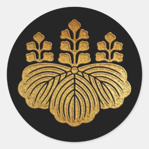 Toyotomi Kamon Goshichi Kiri in Gold Classic Round Sticker