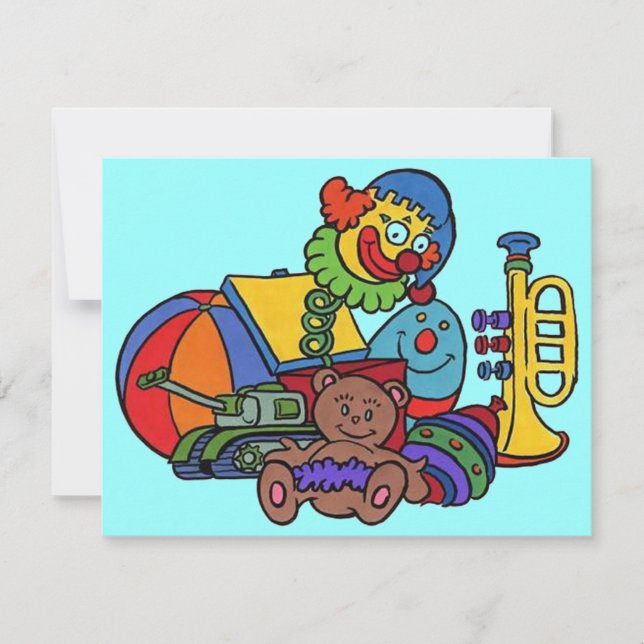 TOYS BIRTHDAY PARTY INVITATION JACK-IN-THE-BOX (Front)