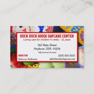 Toys Daycare Centre or Child Care Giver Business Card