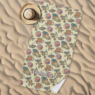 Toys Icons Background Beach Towel