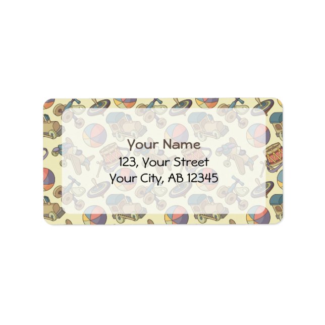 Toys Icons Background Label (Front)