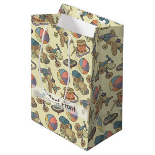 Toys Icons Background Medium Gift Bag