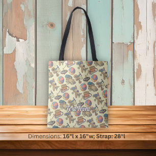 Toys Icons Background Tote Bag