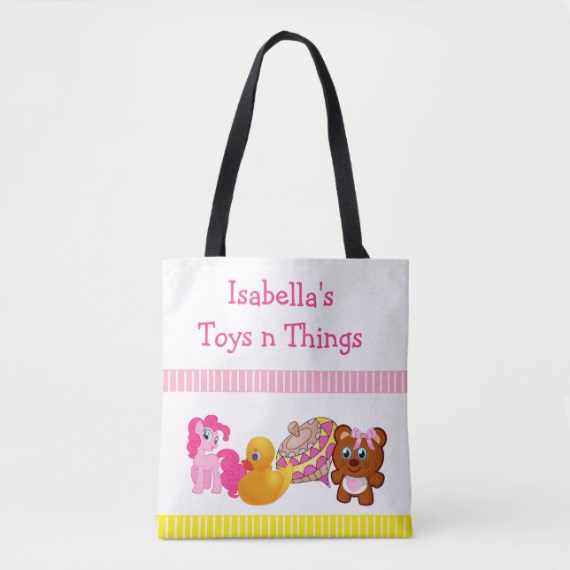 Toys 'n Things Tote Bag for Little Girl's Toys (Front)