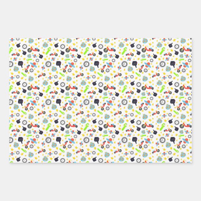 Toys, Stars and Stripes  Wrapping Paper Sheet (Front)