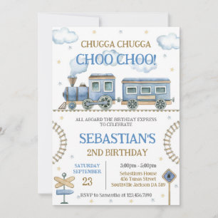 Toys Train Kids Birthday Invitation