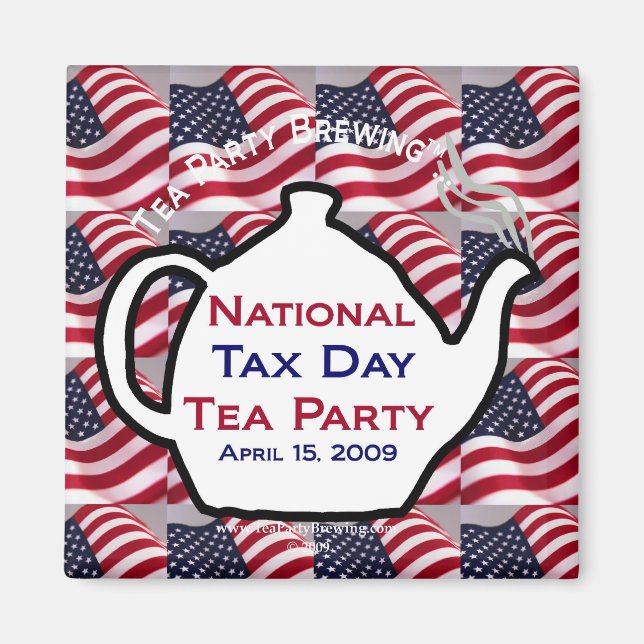 TP0100 National Tax Day Tea Party Magnet (Front)
