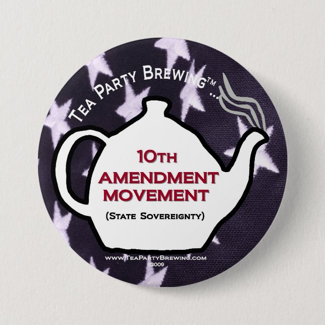 TP0109 Tea Party 10th Amendment Movement Button (Front)