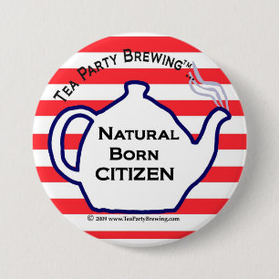 TP0110 Tea Party Natural Born Citizen Button
