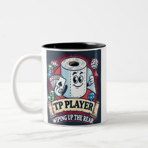 TP Player - Wiping Up the Rear   Funny Last Place  Two-Tone Coffee Mug