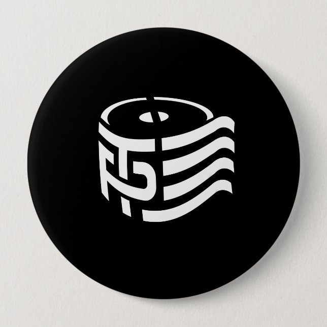 TP - Toilet Paper - white - - 10 Cm Round Badge (Front)