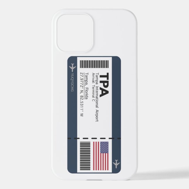 TPA Tampa Boarding Pass - Florida iPhone Case (Back)