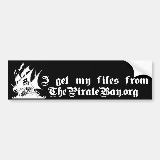 TPB - I get my files from ThePirateBay.org Bumper Sticker (Front)