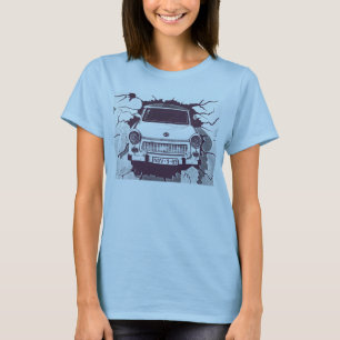 Trabant Car , Black & White, Berlin Wall (1) T-Shirt