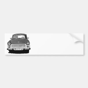 Trabant Car Front, Black and White, Berlin Bumper Sticker