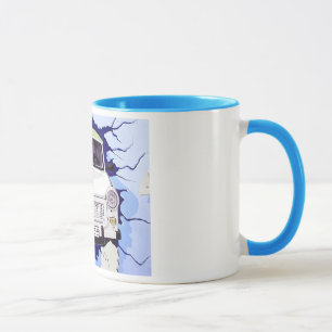 Trabant Car , Pale Blue, Berlin Wall Mug