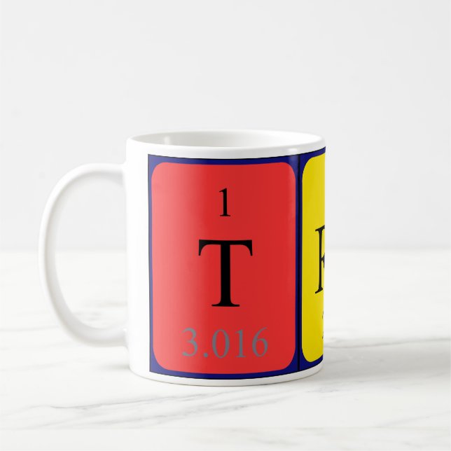 Trace periodic table name mug (Left)