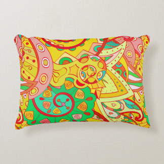 Tracery seamless pattern. Mehndi design. Ethnic co Decorative Cushion