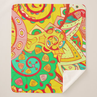 Tracery seamless pattern. Mehndi design. Ethnic co Sherpa Blanket