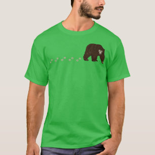 Traces Of Wild Animal Paws Bear Hunting Lover Funn T-Shirt