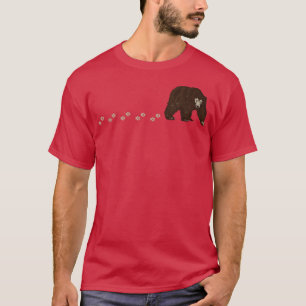 Traces Of Wild Animal Paws Bear Hunting Lover Funn T-Shirt