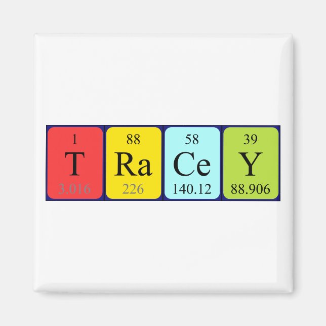 Tracey periodic table name magnet (Front)