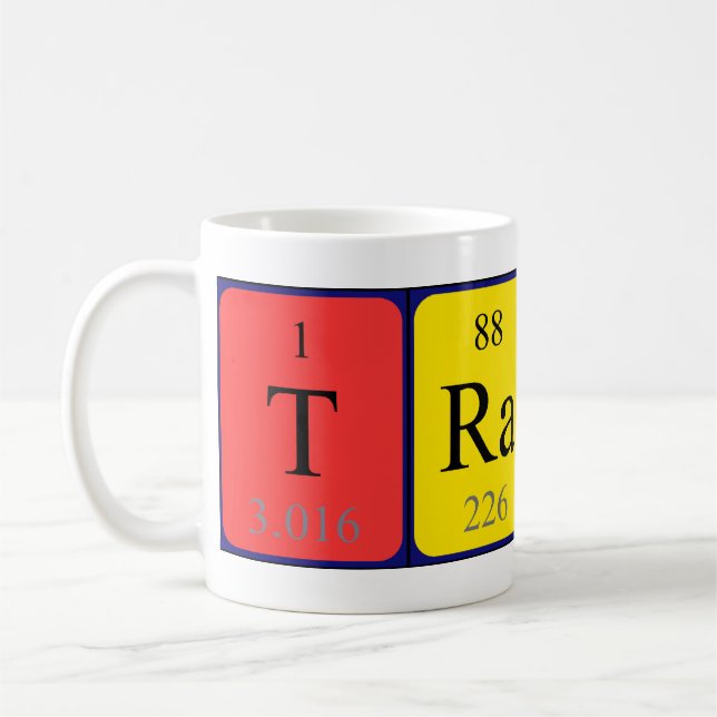 Tracey periodic table name mug (Left)