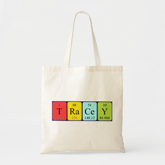Tracey periodic table name tote bag (Front)