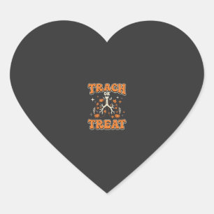Trach or Treat Halloween Respiratory Design Heart Sticker